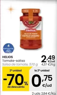 Oferta de Helios - Salsa De Tomate por 2,49€ en Eroski