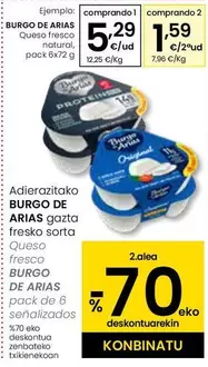 Oferta de Burgo de Arias - Queso Fresco Natural por 5,29€ en Eroski