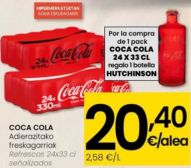 Oferta de Coca-Cola - Refrescos por 20,4€ en Eroski