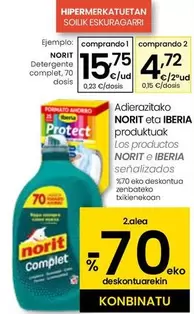 Oferta de Norit - Detergente Complet por 15,75€ en Eroski