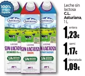 Oferta de La Asturiana - Leche Sin Lactosa por 1,23€ en Unide Supermercados