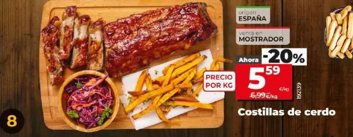 Oferta de Costillas De Cerdo por 5,59€ en Dia