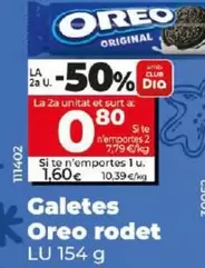 Oferta de Lu - Galletas Oreo Rodillo por 1,6€ en Dia