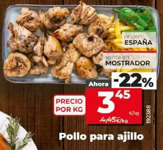 Oferta de Pollo Para Ajillo por 3,45€ en Dia