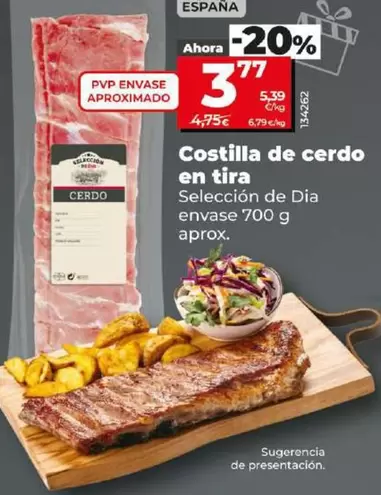 Oferta de Seleccion De Dia - Costilla De Cerdo En Tira por 3,77€ en Dia