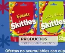 Oferta de Skittles - Caramelos Fruits/Crazy Sours  por 3,05€ en Dia