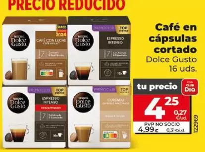 Oferta de Dolce Gusto - Cafe En Capsulas Cortado por 4,25€ en Dia