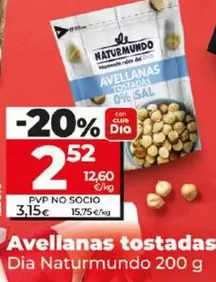 Oferta de Dia Naturmundo - Avellanas Tostadas por 2,52€ en Dia