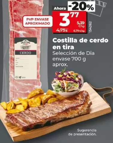 Oferta de Seleccion De Dia - Costilla De Cerdo En Tira por 3,77€ en Dia