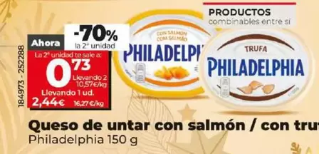 Oferta de Philadelphia - Queso De Untar Con Salmón / Con Trufa por 2,44€ en Dia