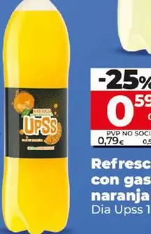 Oferta de Dia Upss - Refresco Con Gas Naranja por 0,59€ en Dia