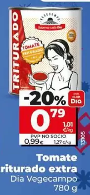 Oferta de Dia Vegecampo - Tomate Triturado Extra por 0,79€ en Dia