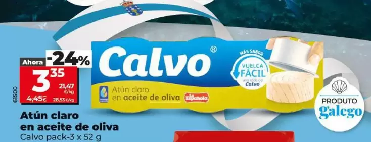 Oferta de Calvo - Atun Claro En Aceite De Oliva por 3,35€ en Dia