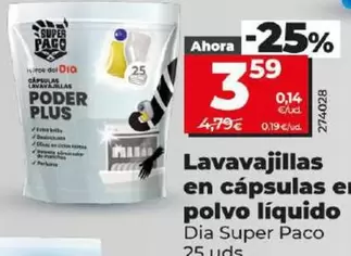 Oferta de Dia Super Paco - Lavavajillas En Capsulas En Polvo Liquido por 3,59€ en Dia