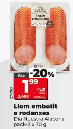 Oferta de Dia Nuestra Alacena - Lomo Embuchado En Lonchas por 1,99€ en Dia