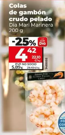 Oferta de Dia Mari Marinera - Colas De Gambon Crudo Pelado por 4,42€ en Dia