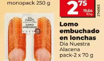 Oferta de Dia Nuestra Alacena - Lomo Embuchado En Lonchas por 2,75€ en Dia