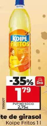 Oferta de Koipe Fritos - Aceite De Girasol por 1,79€ en Dia