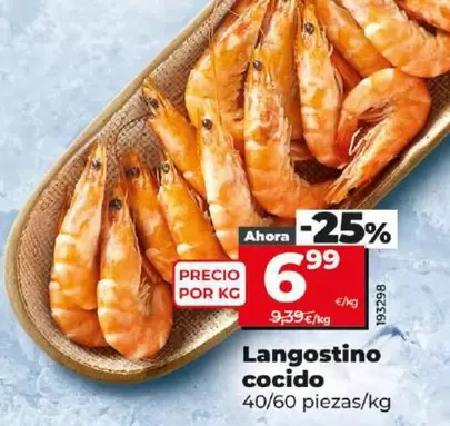 Oferta de Langostino Cocido por 6,99€ en Dia