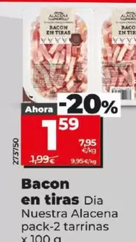 Oferta de Dia Nuestra Alacena - Bacon En Tiras por 1,59€ en Dia