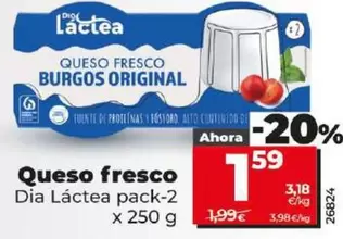 Oferta de Dia Lactea - Queso Fresco por 1,59€ en Dia