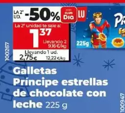 Oferta de Lu - Galletas Principe Estrellas De Chocolate Con Leche por 2,75€ en Dia