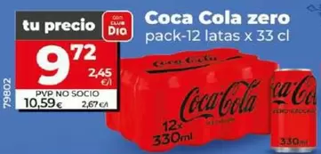 Oferta de Coca-Cola - Zero por 9,72€ en Dia