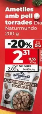 Oferta de Dia Naturmundo - Almendras Con Piel Tostadas por 2,31€ en Dia