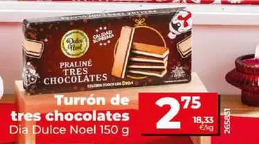 Oferta de Dia Dulce Noel - Turron De Tres Chocolates por 2,75€ en Dia