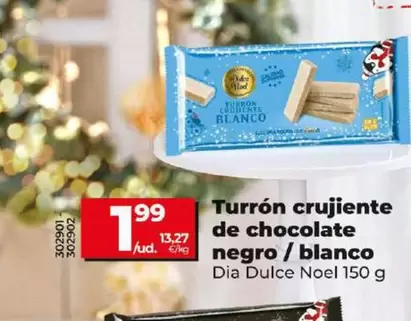 Oferta de Dia Dulce Noel - Turron Crujiente De Chocolate Negro/Blanco por 1,99€ en Dia