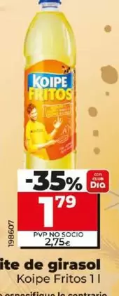 Oferta de Koipe Fritos - Aceite De Girasol por 1,79€ en Dia