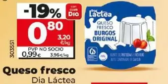 Oferta de Dia Lactea - Queso Fresco por 0,8€ en Dia