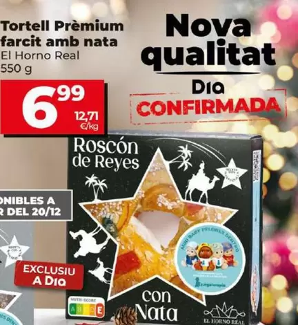 Oferta de El Horno Real - Roscon Premium Relleno Con Nata por 6,99€ en Dia