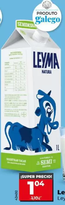 Oferta de Leyma - Leche Semidesnatada  por 1,04€ en Dia