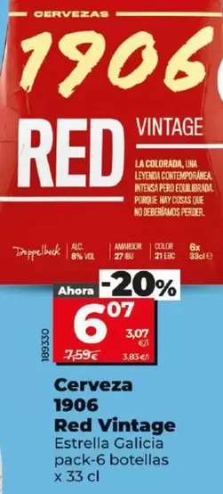 Oferta de Estrella Galicia - Cerveza 1906 Red Vintage por 6,07€ en Dia