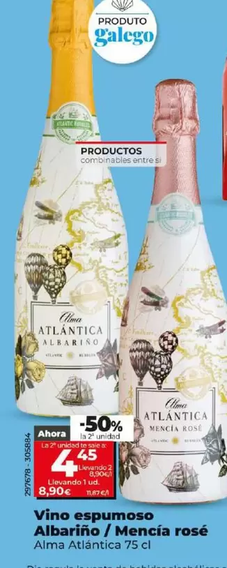 Oferta de Alma Atlántica - Vino Espumoso Albarino / Mencia Rose  por 8,9€ en Dia