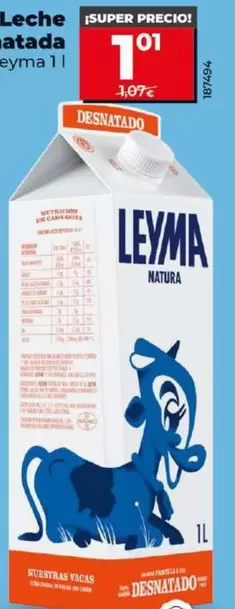 Oferta de Leyma - Leche Desnatada por 1,01€ en Dia