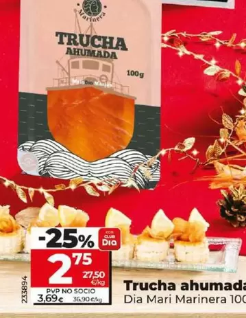 Oferta de Dia Mari Marinera - Trucha Ahumada por 2,75€ en Dia