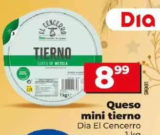 Oferta de Dia El Cencerro - Queso Mini Tierno por 8,99€ en Dia