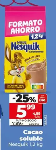 Oferta de Nesquik - Cacao Soluble por 5,99€ en Dia