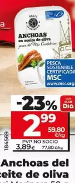 Oferta de Anchoas Del Pesce Delizie De Oliva por 2,99€ en Dia