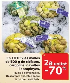 Oferta de Malles De Cloïsses, Cargolins, Navalles I Escopinyes en Carrefour Market