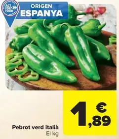 Oferta de Pebrot Verd Italià  por 1,89€ en Carrefour Market