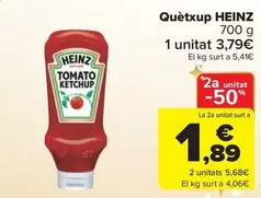 Oferta de Heinz - Quètxup por 3,79€ en Carrefour Market