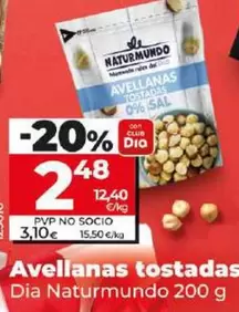 Oferta de Dia Naturmundo - Avellanas Tostadas por 2,48€ en Dia