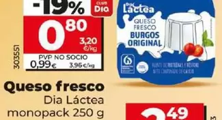 Oferta de Dia Lactea - Queso Fresco por 0,8€ en Dia