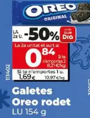 Oferta de Lu - Galletas Oreo Rodillo por 1,69€ en Dia