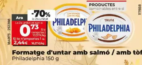 Oferta de Philadelphia - Queso De Untar Con Salmon/ Con Trufa por 2,44€ en Dia