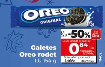 Oferta de Lu - Galletas Oreo Rodillo por 1,69€ en Dia