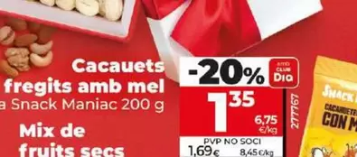 Oferta de Dia Snack Maniac - Cacahuetes Fritos Con Miel por 1,35€ en Dia